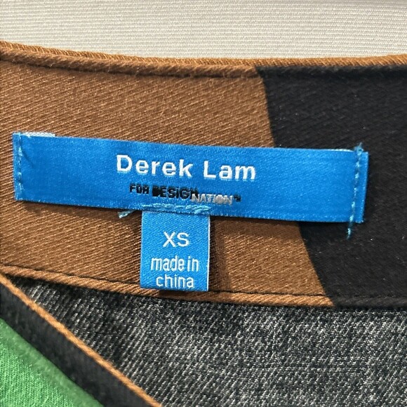 Derek Lam Skirt Womens XS Stripe Design Nation Mini Pockets Grap Surf Parrot - Picture 3 of 7